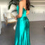 Simple Mermaid Side Slit Sleeveless Satin Long Bridesmaid Dresses Online, OT611