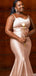 Elegant Spaghetti Straps Sweetheart Mermaid Satin Blush Long Bridesmaid Dresses Online, OT560