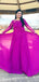 Modest Long Sleeves Jewel A-line Chiffon Fuchsia Bridesmaid Dresses Onlline, OT491