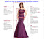 V-neck Mermaid Satin Prom Dresses, OT019